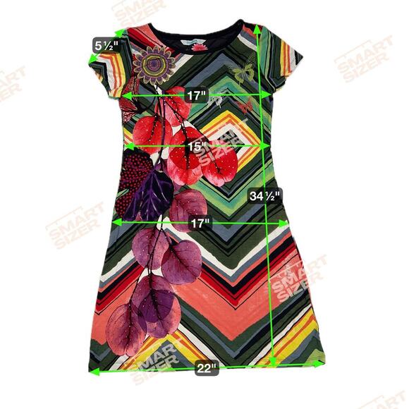 Desigual Lebond Colorful Embroidered Knit Short Sleeve T-Shirt Dress NEW Size S - Picture 6 of 16